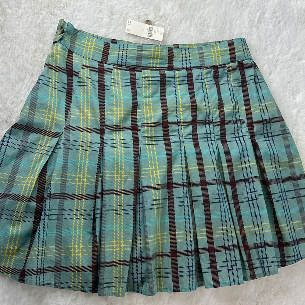 MAEVE Anthro Plaid Pleated Mini Skirt 12 Preppy Fall Academia Tartan Punk NEW - Picture 7 of 17
